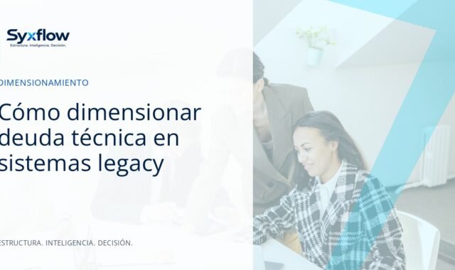 Arquitectos de software y líderes de preventa analizando métricas de calidad de código y dependencias estructurales en una oficina moderna y luminosa